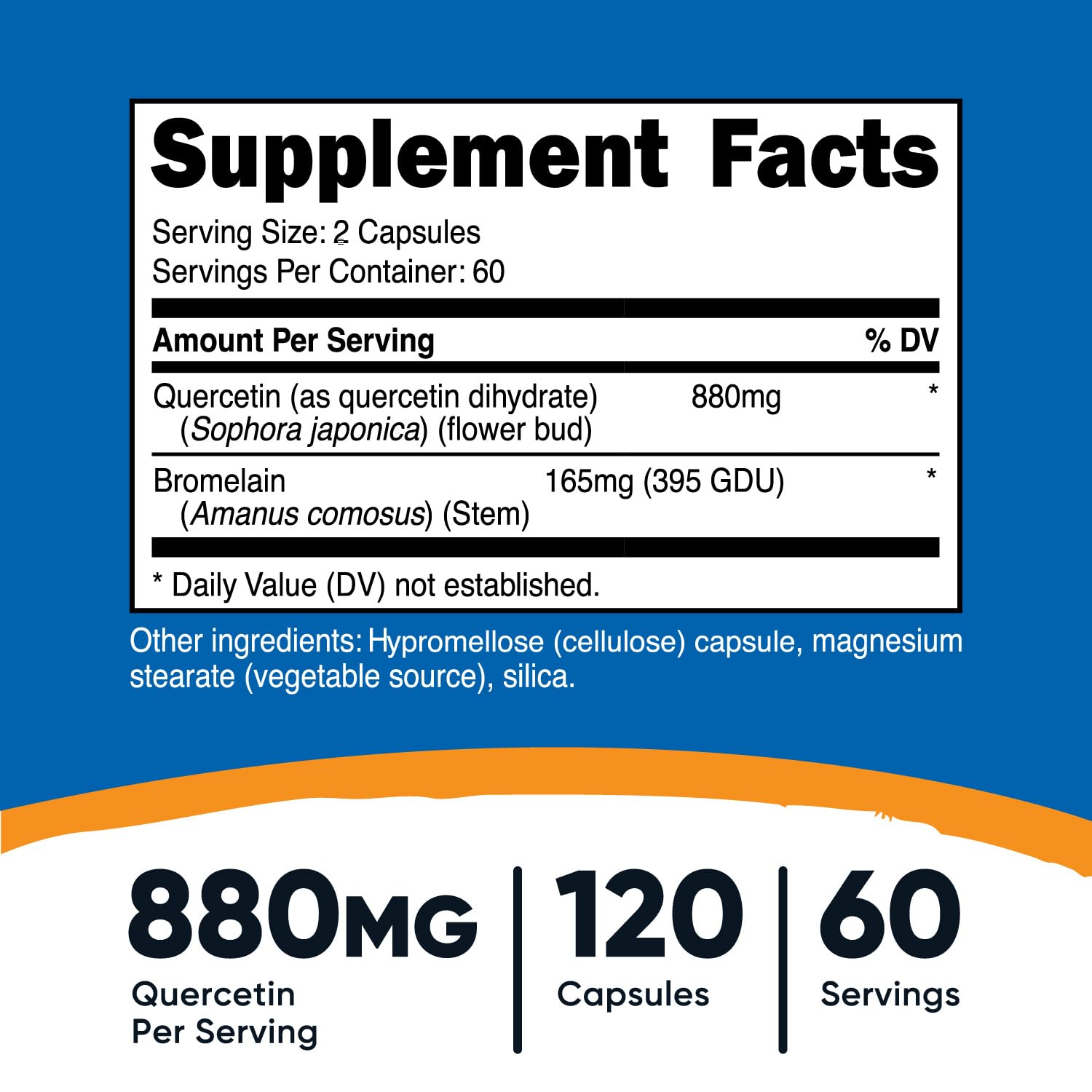 Quercetin and Bromelain ingredients graphic