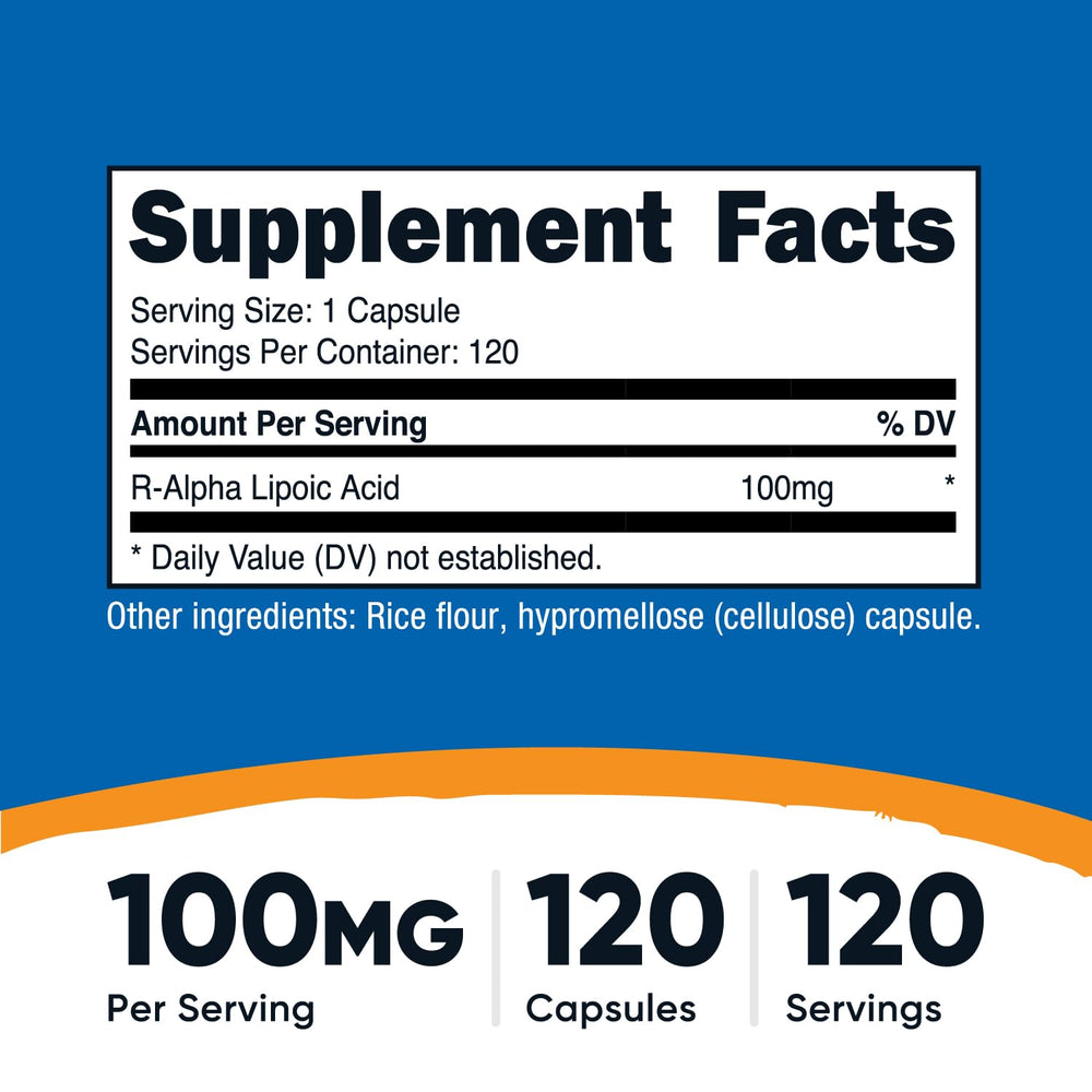 Nutricost R-ALA 100mg 240 Veggie Capsules
