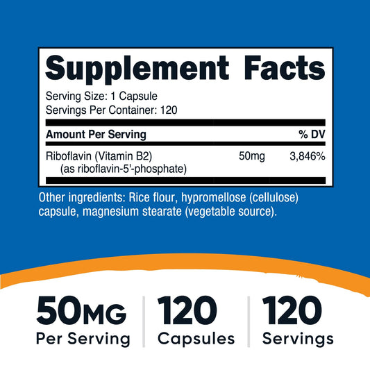 Riboflavin-5-Phosphate (R-5-P) label close-up