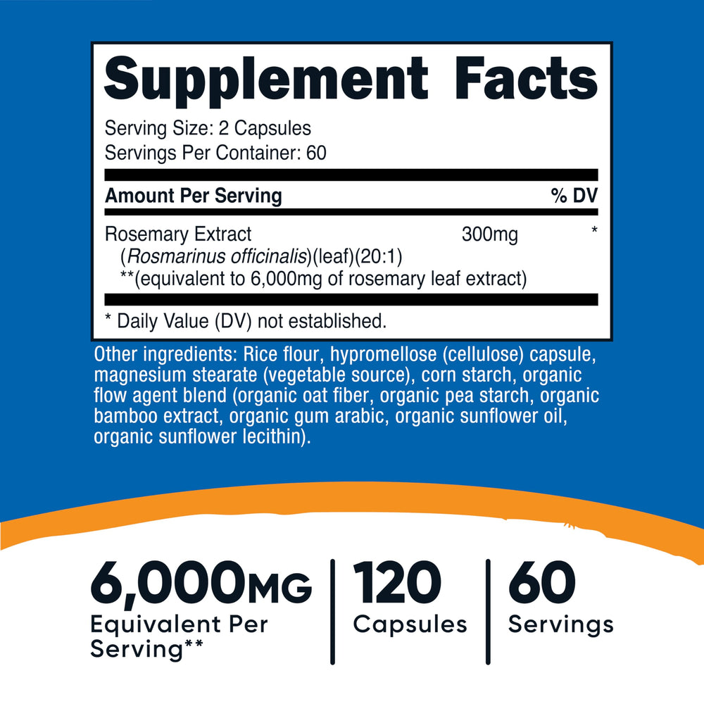 Close-up of rosemary extract capsules representing vegan supplement