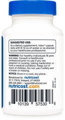 Nutrition facts and ingredients for Nutricost S-Acetyl-L-Glutathione 100mg