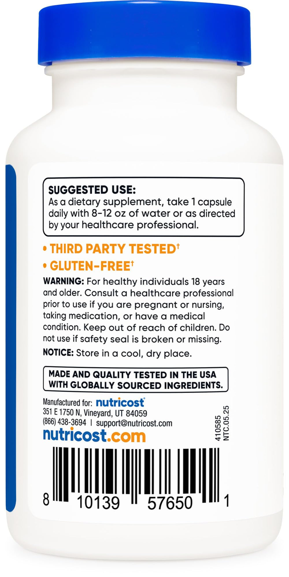 Label detail showing 400 mg sage extract per capsule