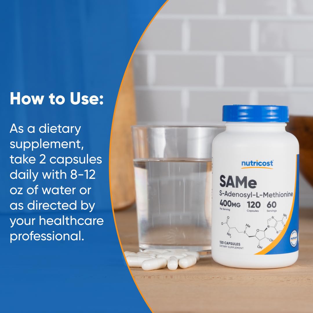 Ingredients and nutrition facts for Nutricost SAM-e