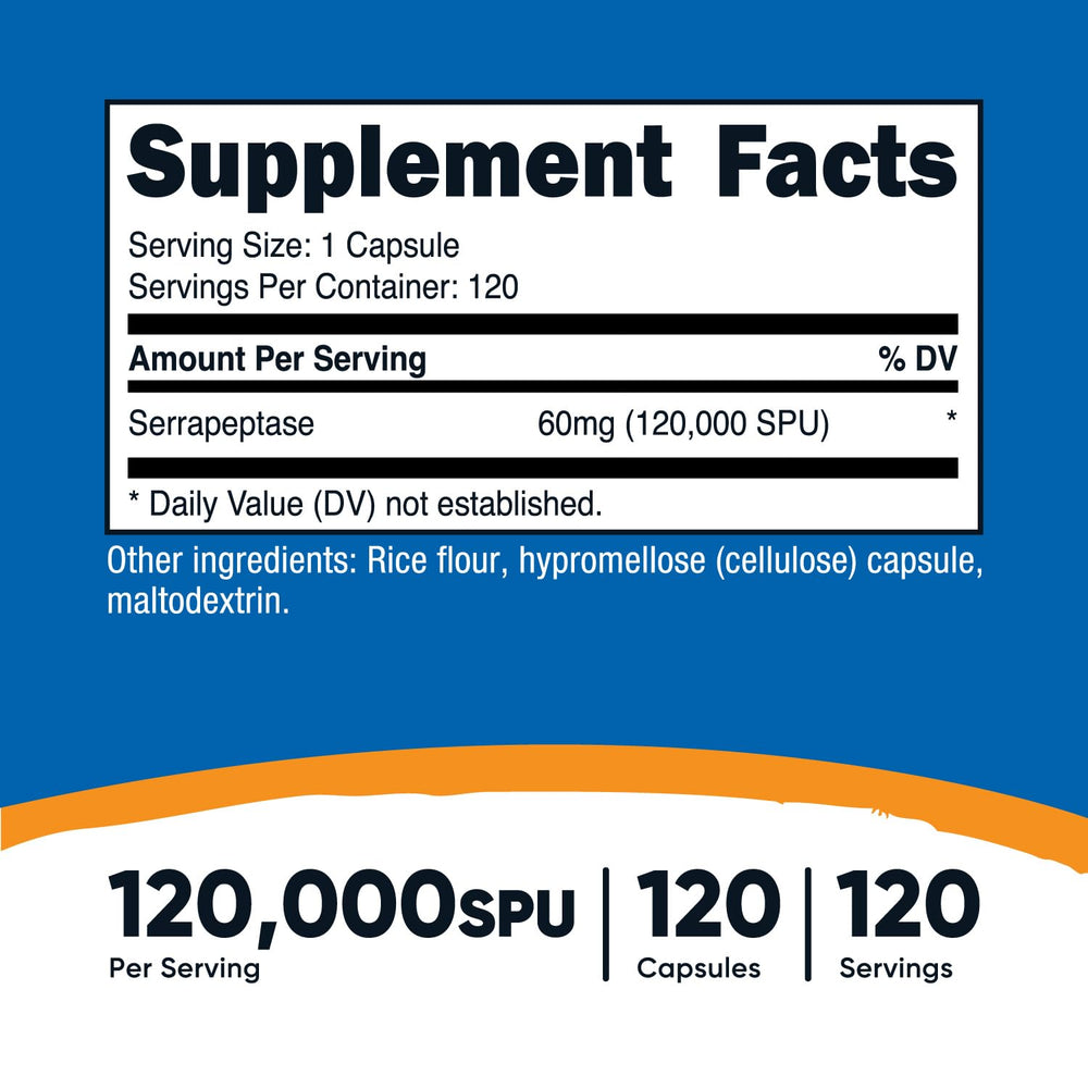 Close-up of Serrapeptase capsules