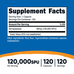 Close-up of Serrapeptase capsules