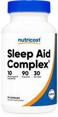 Nutricost Sleep Aid Complex bottle-front supports a calming nighttime routine