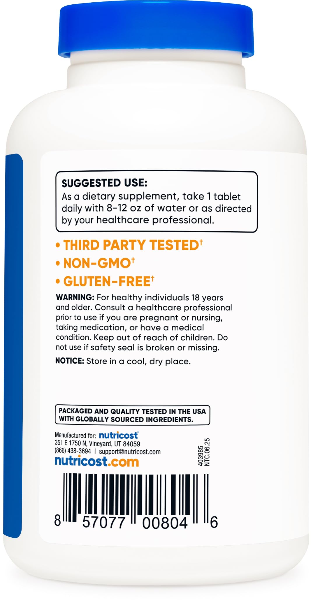 Non-GMO, Gluten Free Sodium Chloride tablets