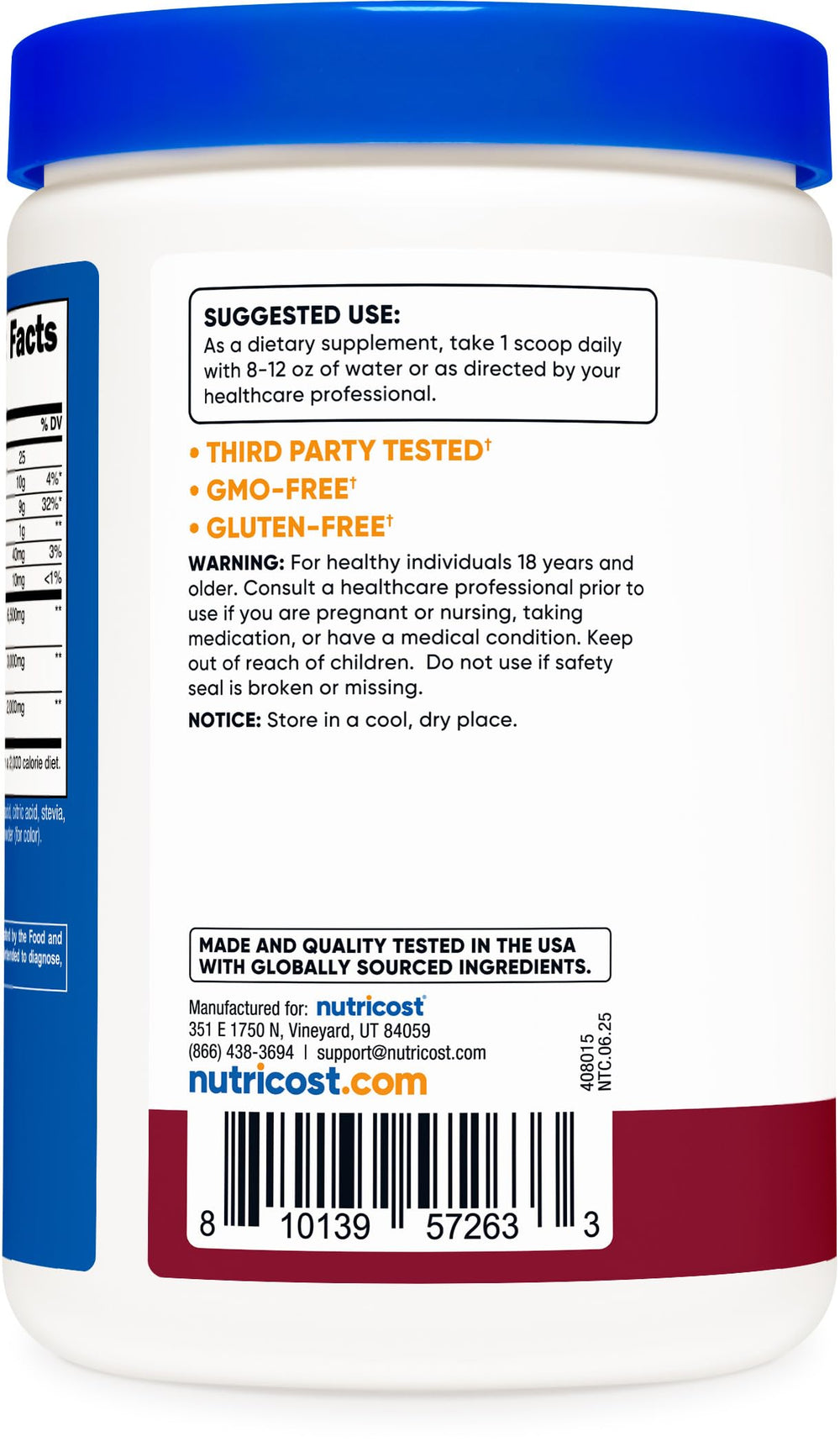 Nutricost Soluble Fiber Berry 30-serving packaging