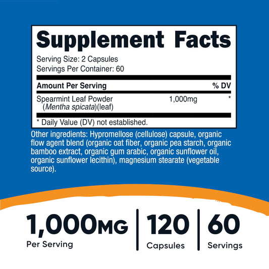 Nutricost Spearmint Leaf bottle close-up with label