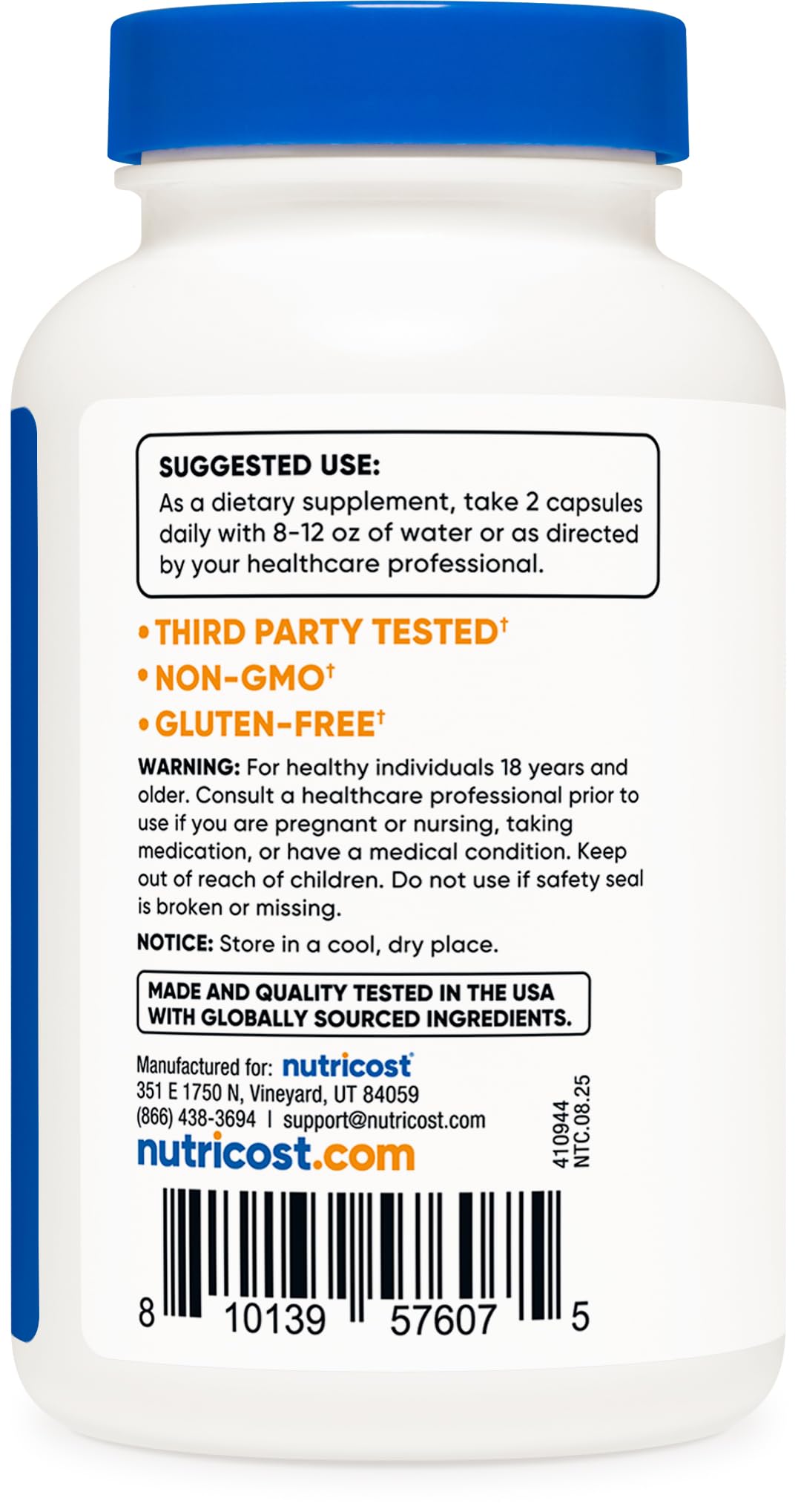 Front label of Nutricost Spearmint Leaf 1000mg bottle