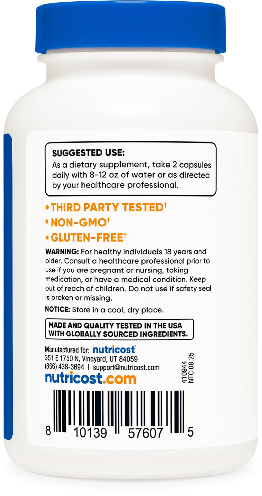 Front label of Nutricost Spearmint Leaf 1000mg bottle