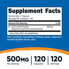 Nutricost St John's Wort 500mg bottle with packaging