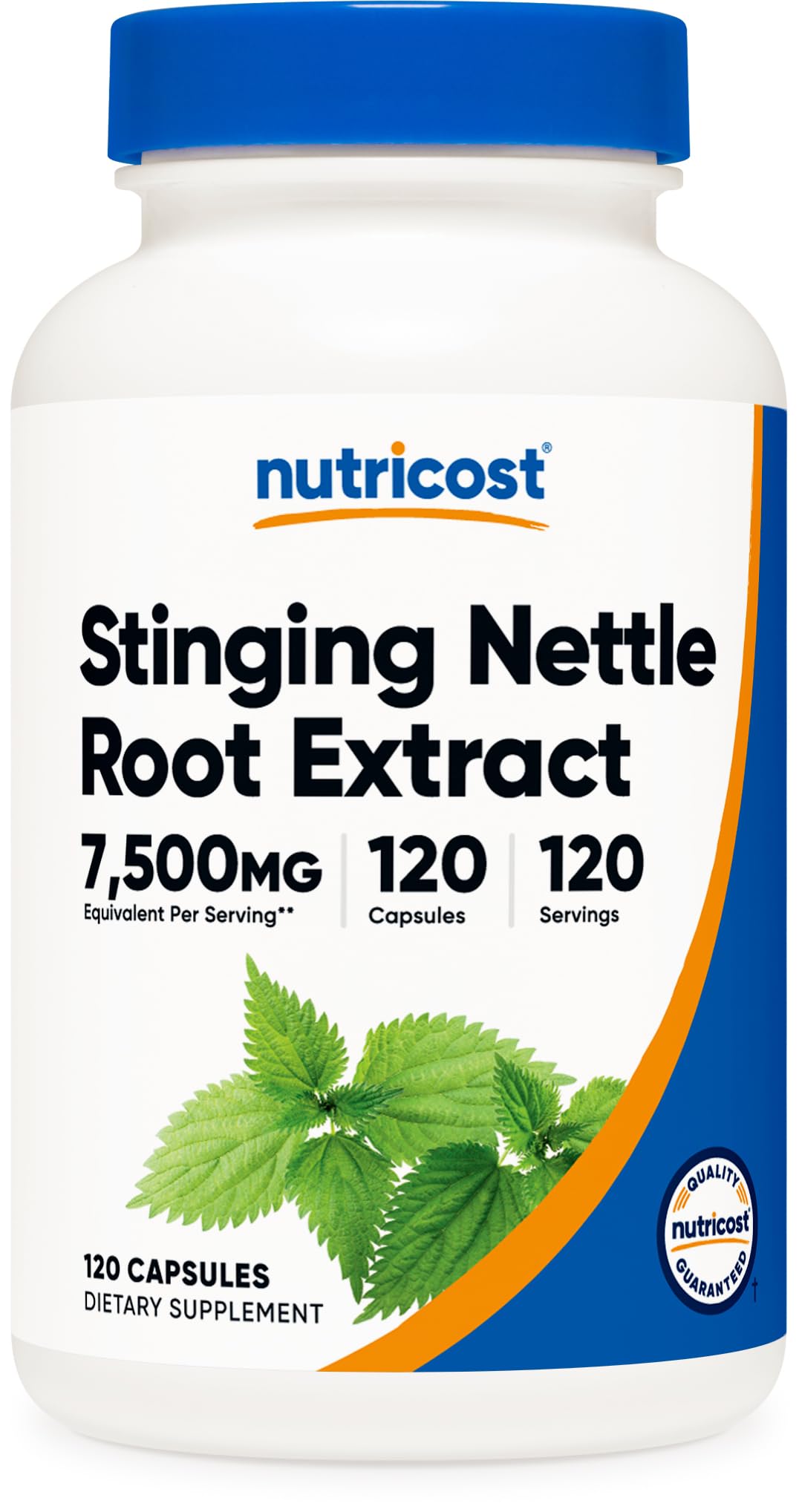 Bottle of Nutricost Stinging Nettle Root Extract 7500mg, 120 capsules