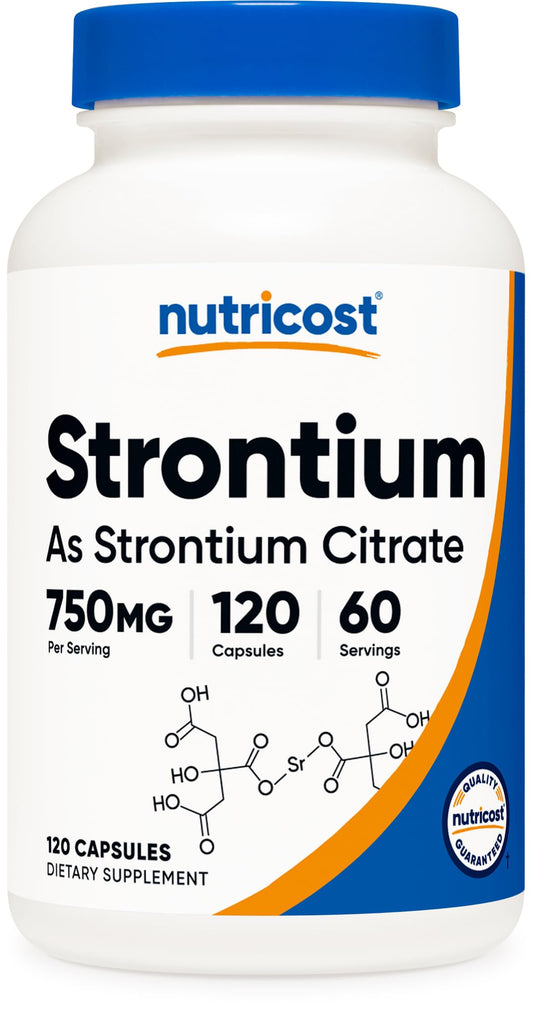 Nutricost Strontium Capsules 750mg bottle – 120 count