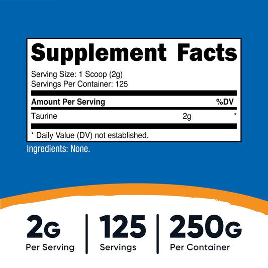 Taurine powder with measuring scoop