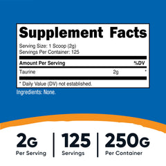 Taurine powder with measuring scoop