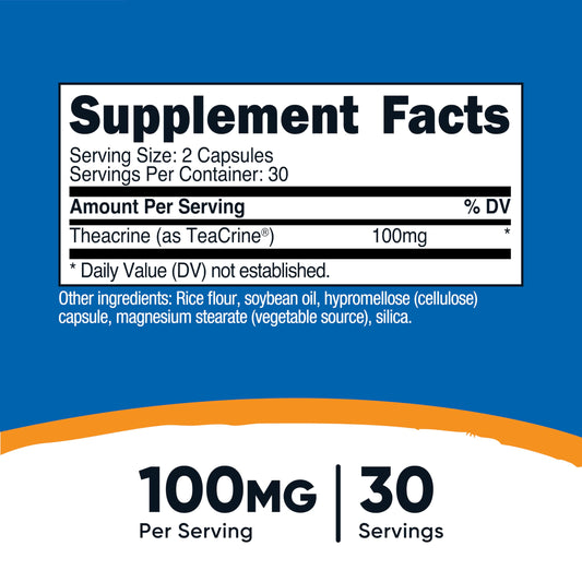 Nutricost Theacrine Teacrine bottle with 60 capsules