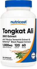 Nutricost Tongkat Ali 1000mg 120 Vegetarian Capsules bottle