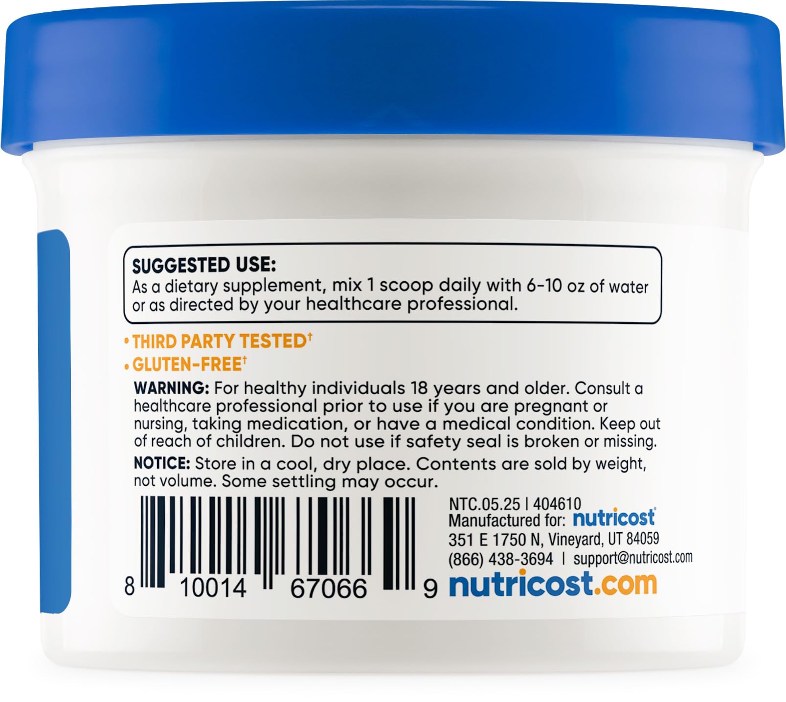 Gluten free and Non-GMO Tudca powder packaging