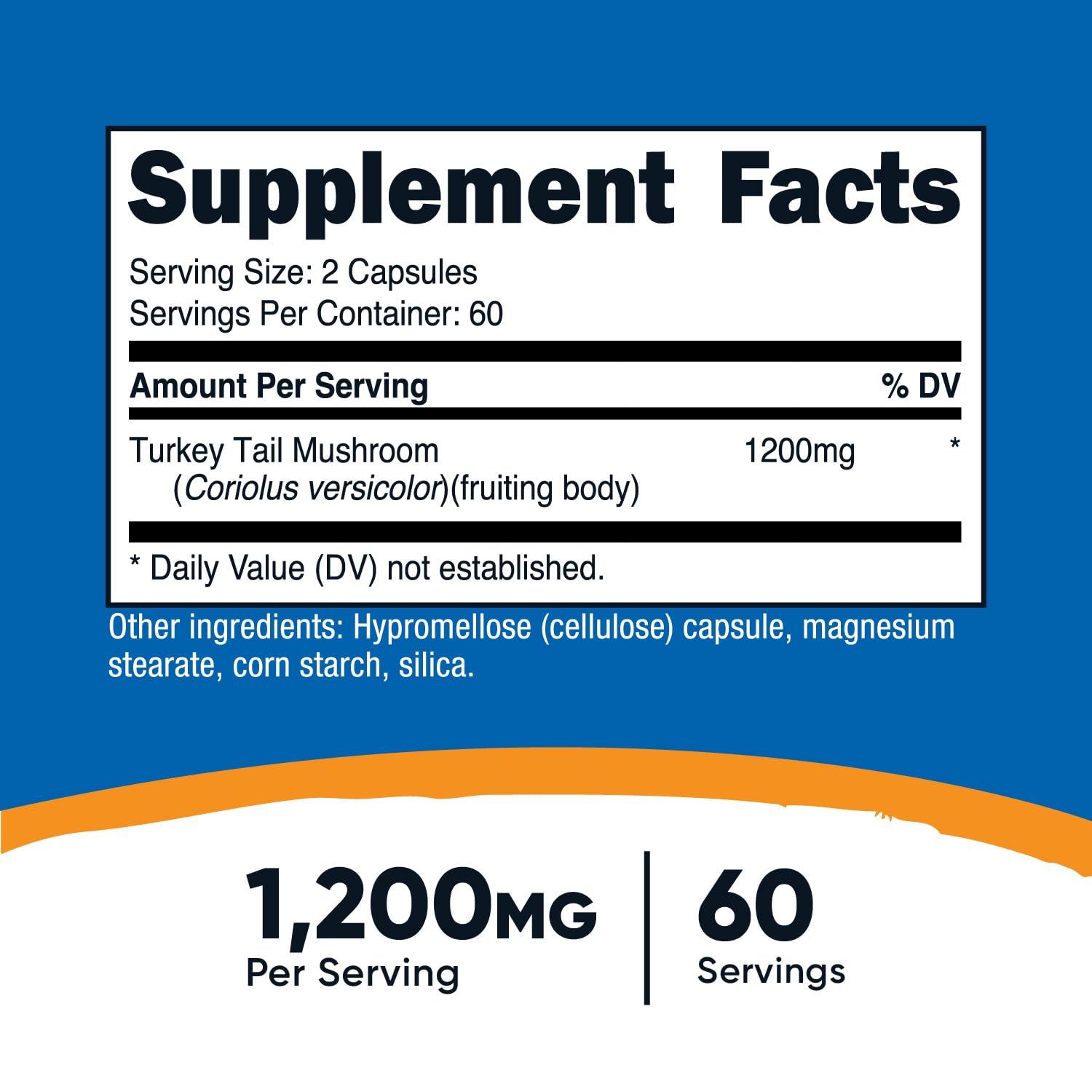 Bottle label showing 60 servings
