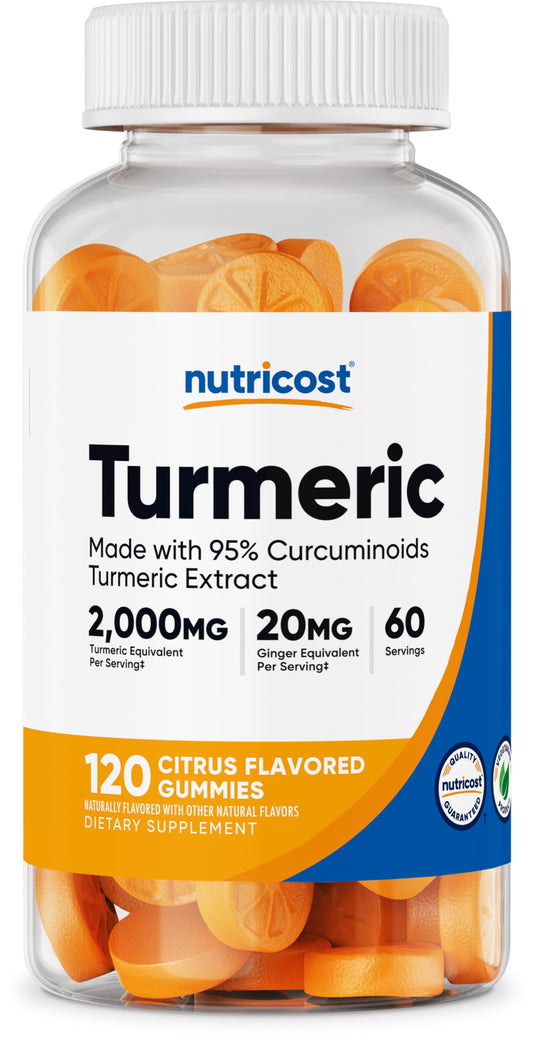 Nutricost Turmeric Gummies bottle showing 2000mg per serving