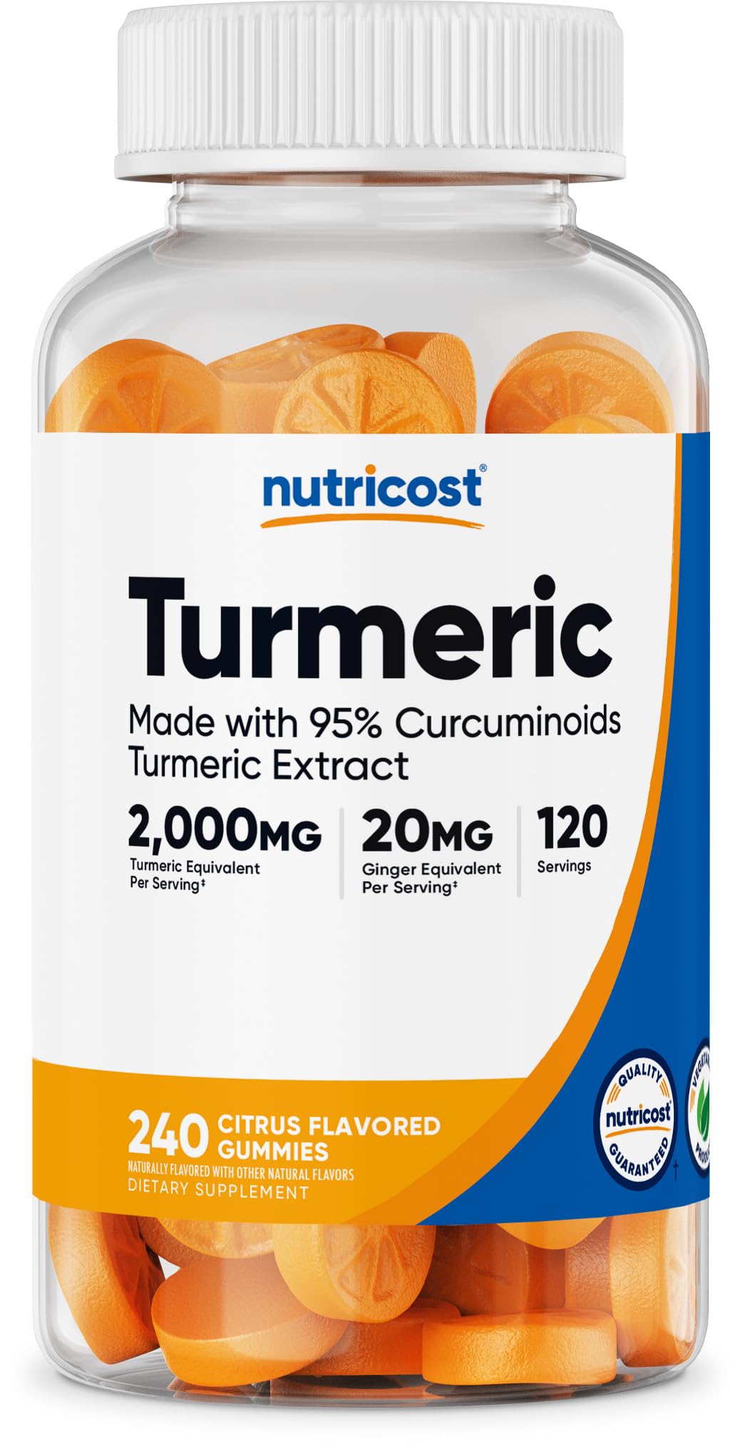 Nutricost Turmeric Gummies Citrus bottle label