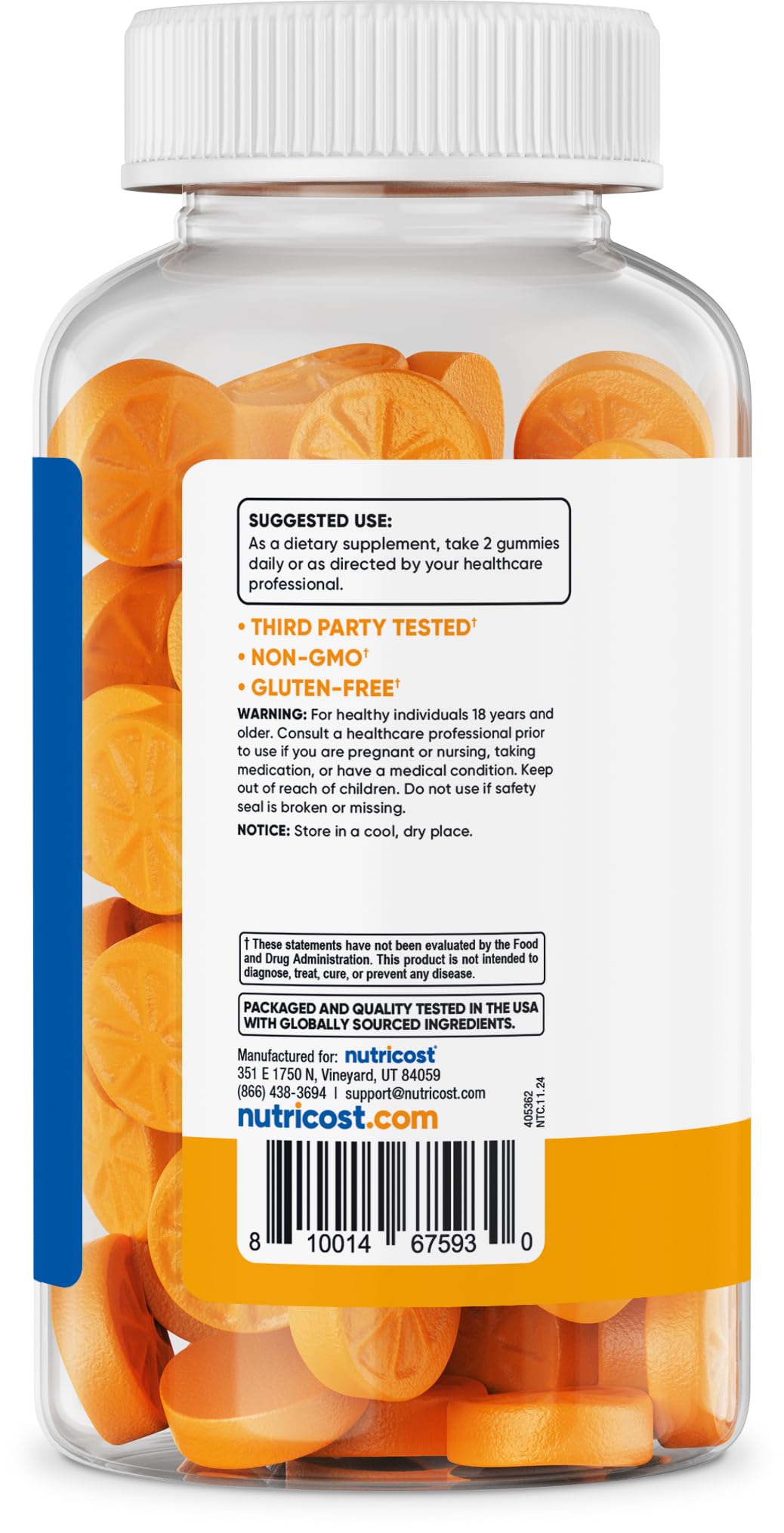 Supplement facts panel highlighting 95% curcuminoids