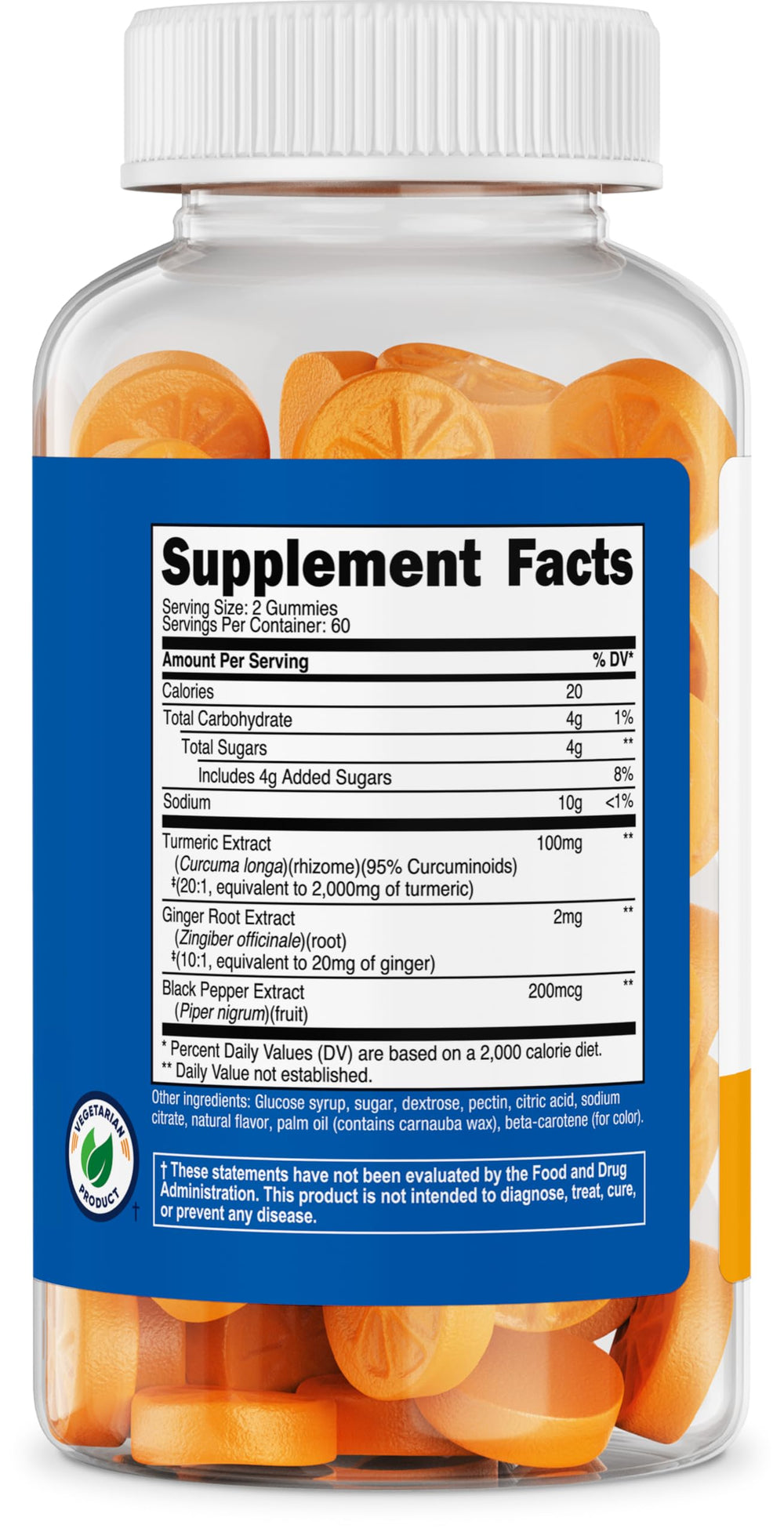 GMP compliant and third party tested label for Nutricost Turmeric Gummies