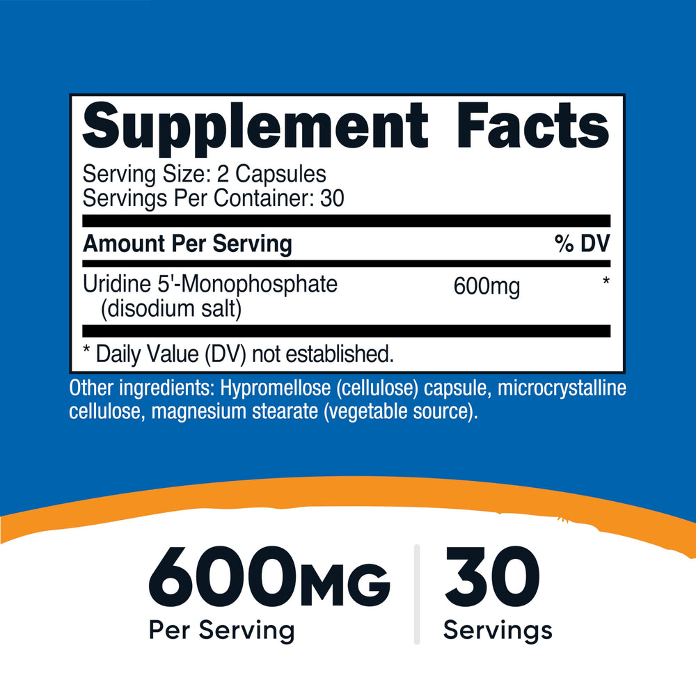 Vegan-friendly Uridine Monophosphate capsules