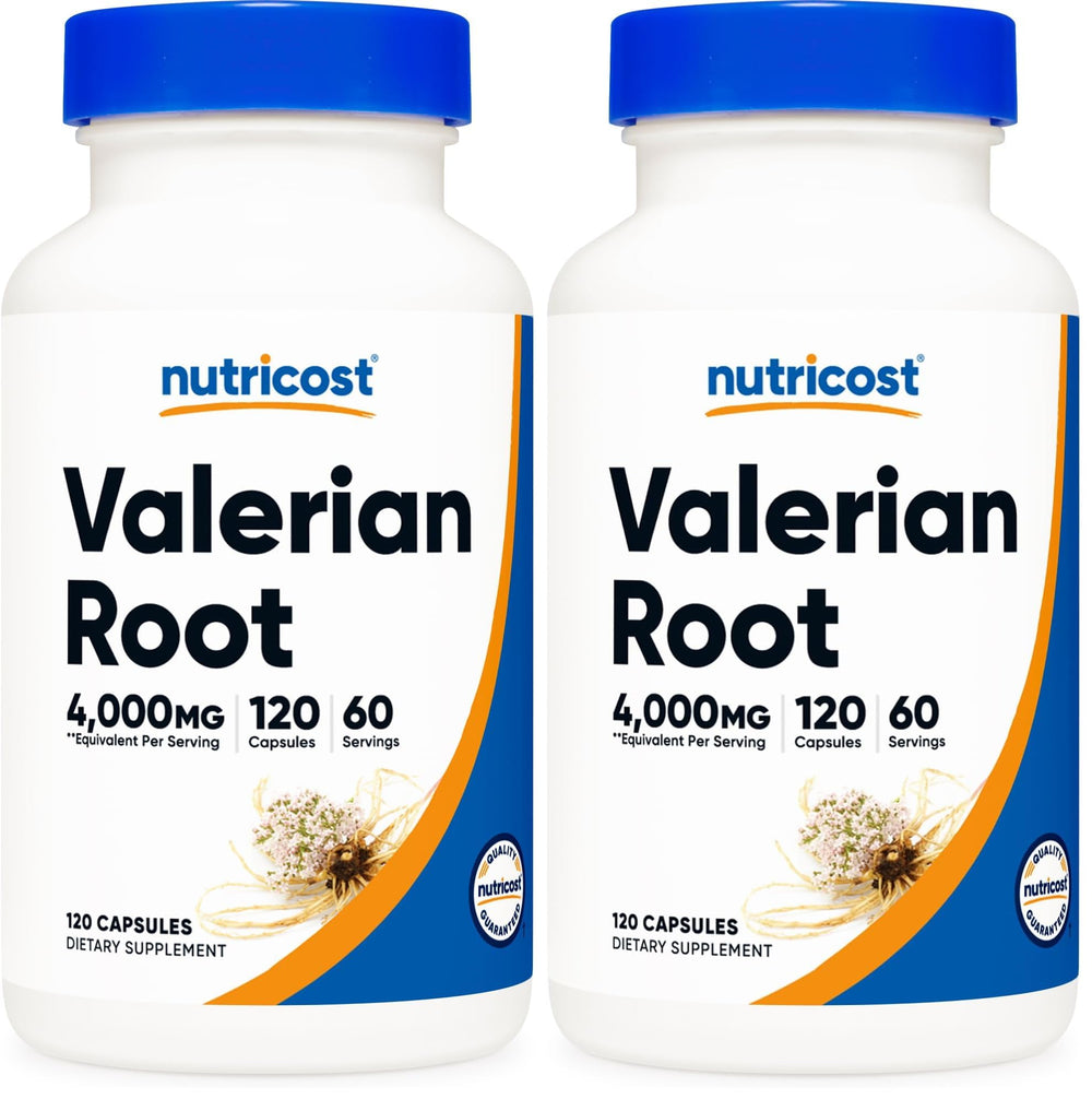 Hero image: Nutricost Valerian Root Capsules 1000mg 4:1 extract, 2-pack