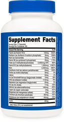Zinc, iron, magnesium and iodine on Nutricost Vitamin B Complex label