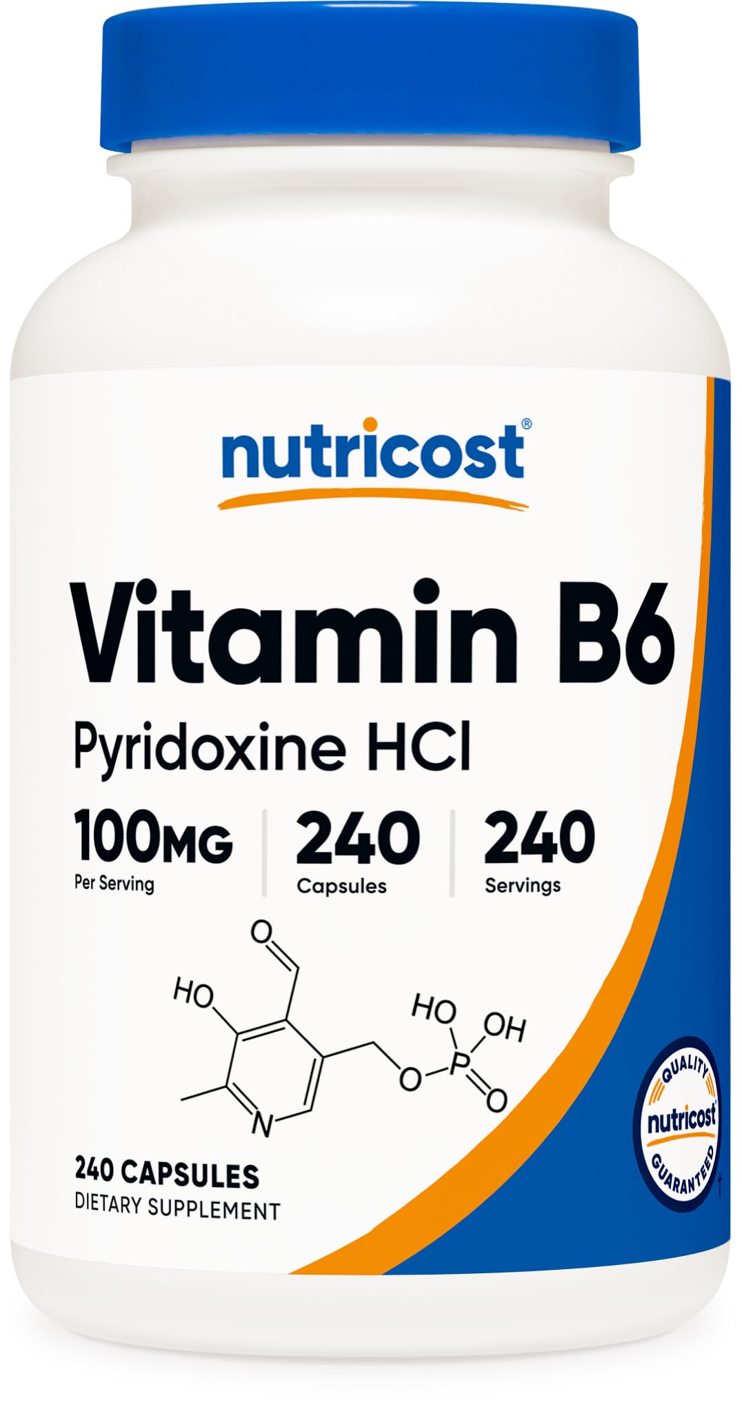 Nutricost Vitamin B6 100mg Pyridoxine HCl bottle