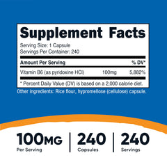 Close-up of Vitamin B6 capsules