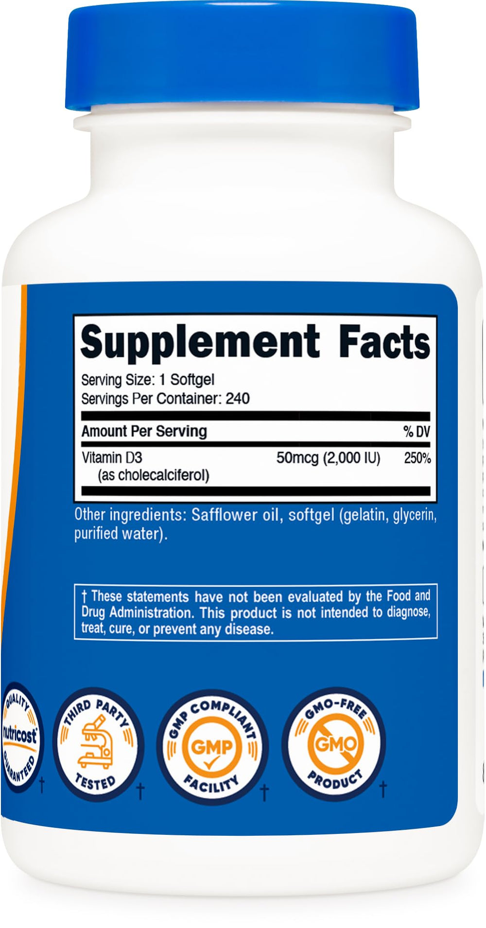 GMP-compliant and FDA-registered Nutricost manufacturing facility badge