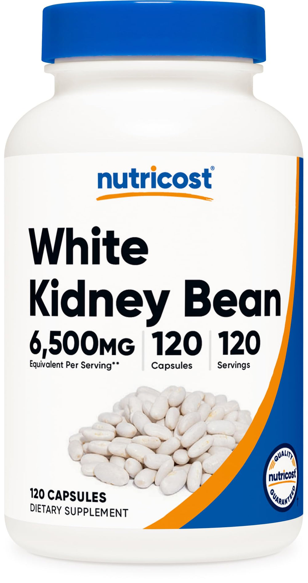 Nutricost White Kidney Bean Capsules 120-count bottle