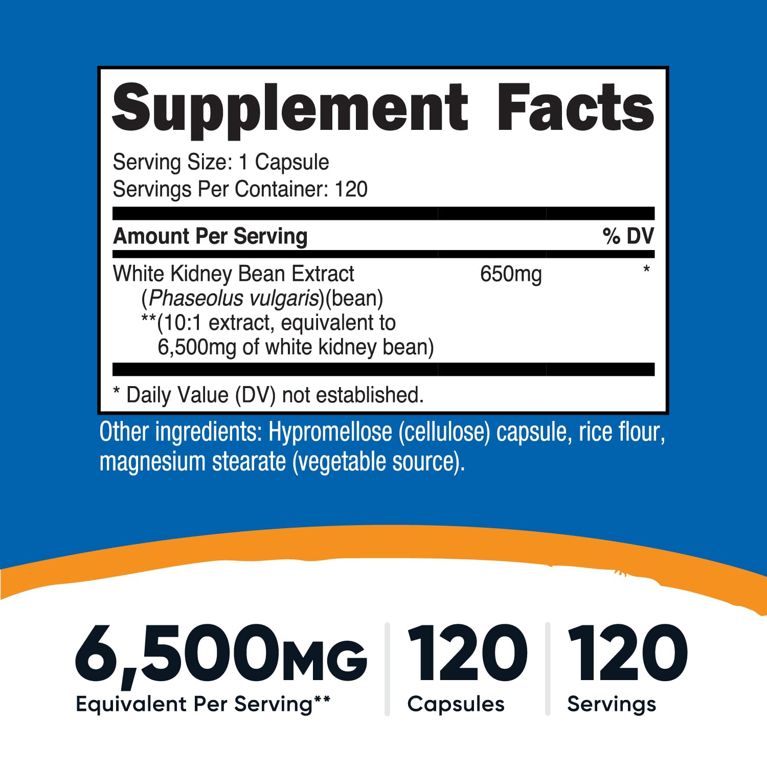 650 mg White Kidney Bean Extract per serving