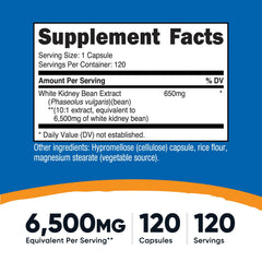 650 mg White Kidney Bean Extract per serving