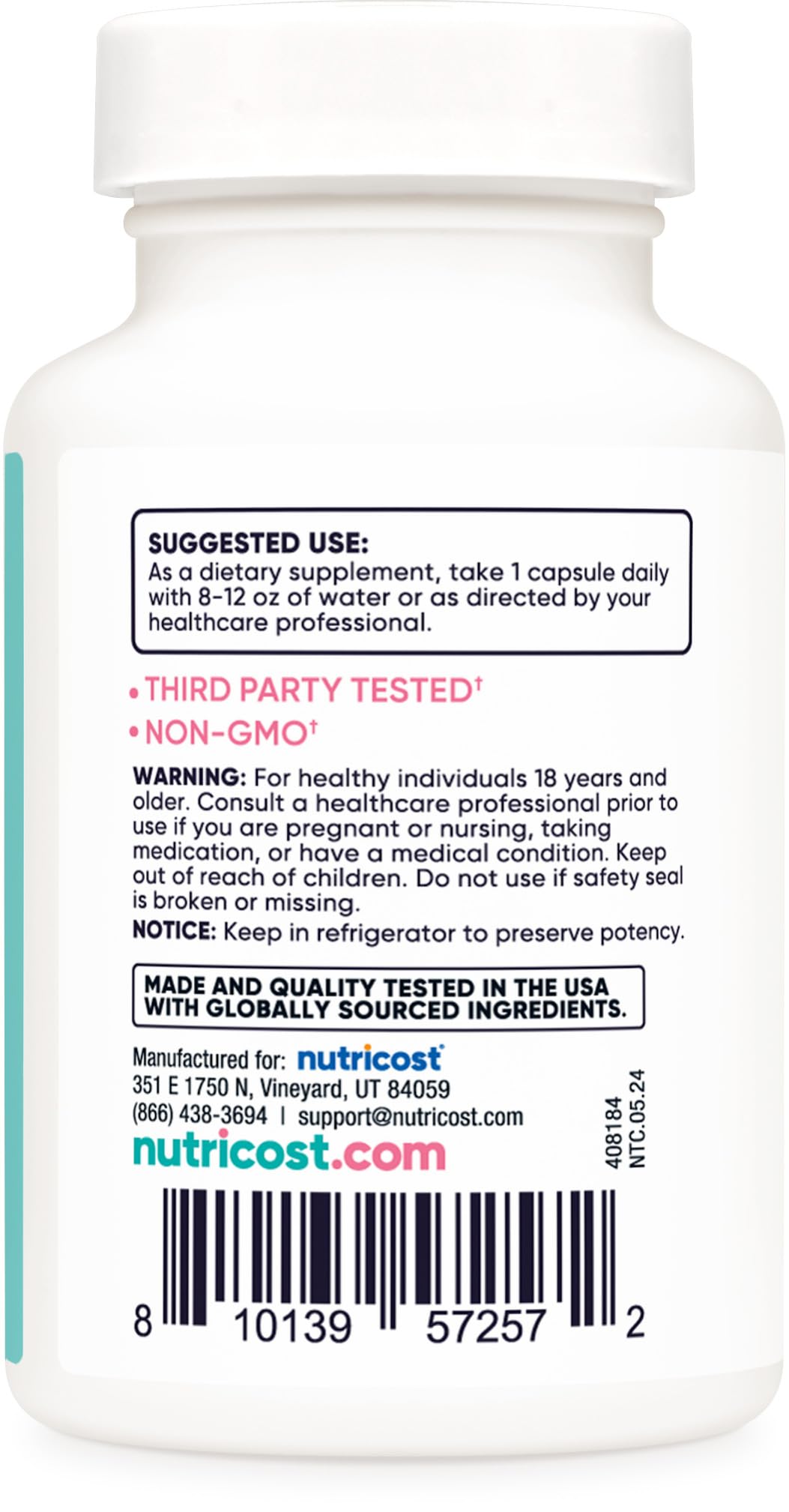Ingredients: Acacia Fiber, Uva Ursi, Cranberry Extract
