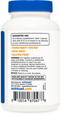 Nutricost Wormwood 120 capsules per bottle packaging