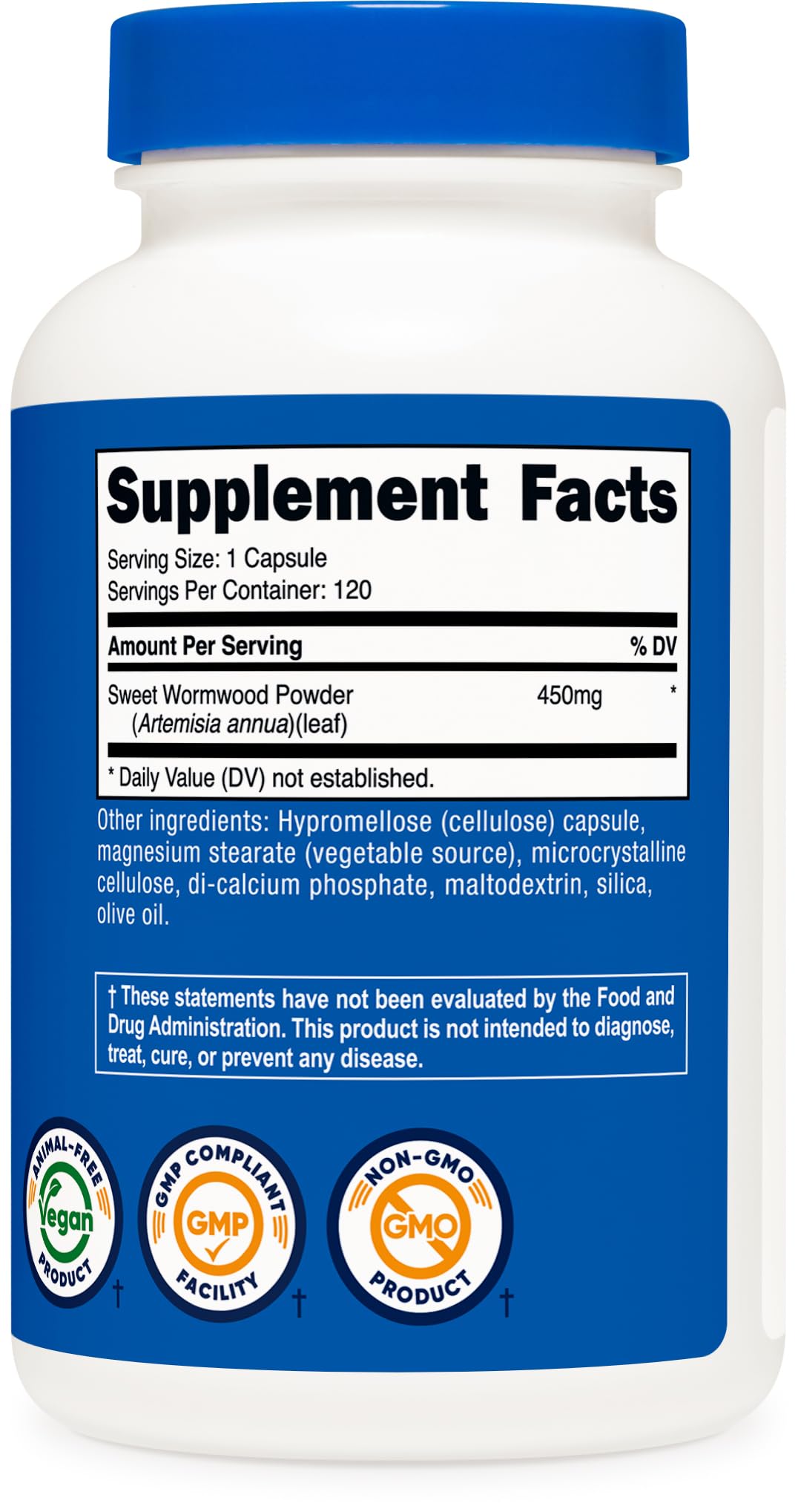 Vegetarian, gluten-free, non-GMO icons on packaging