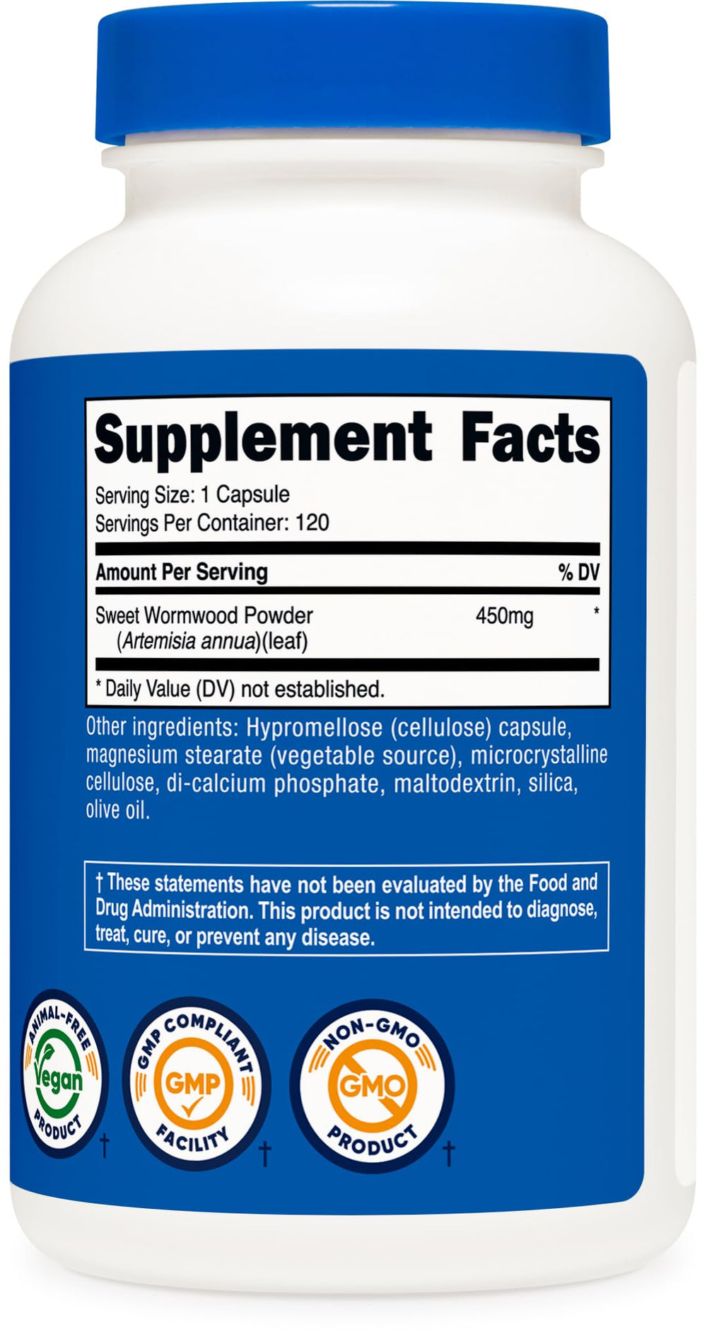 Vegetarian, gluten-free, non-GMO icons on packaging