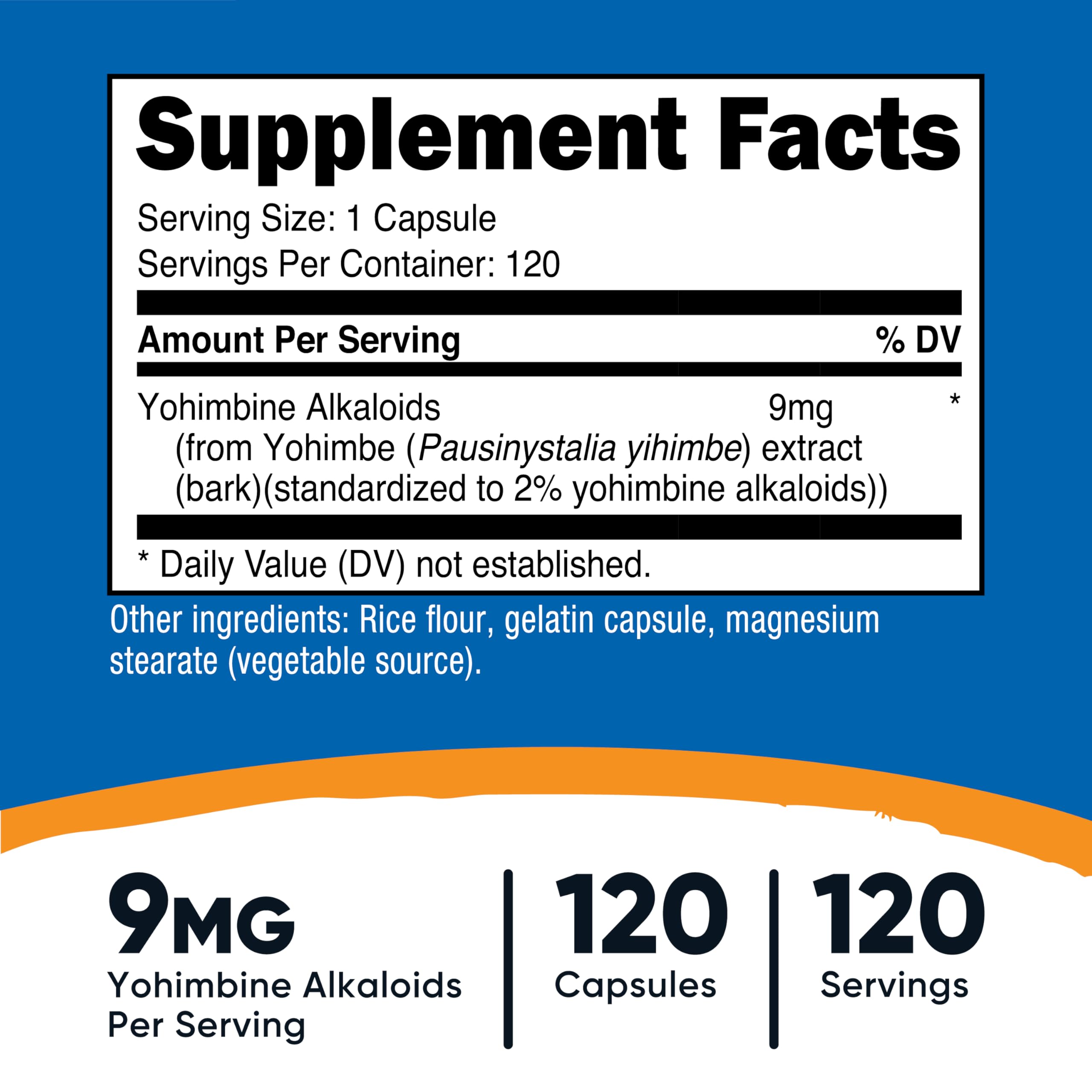 Close-up of Yohimbe Bark Extract capsules