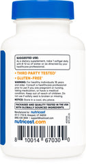 Nutrition facts for Nutricost Zeaxanthin with Lutein softgels