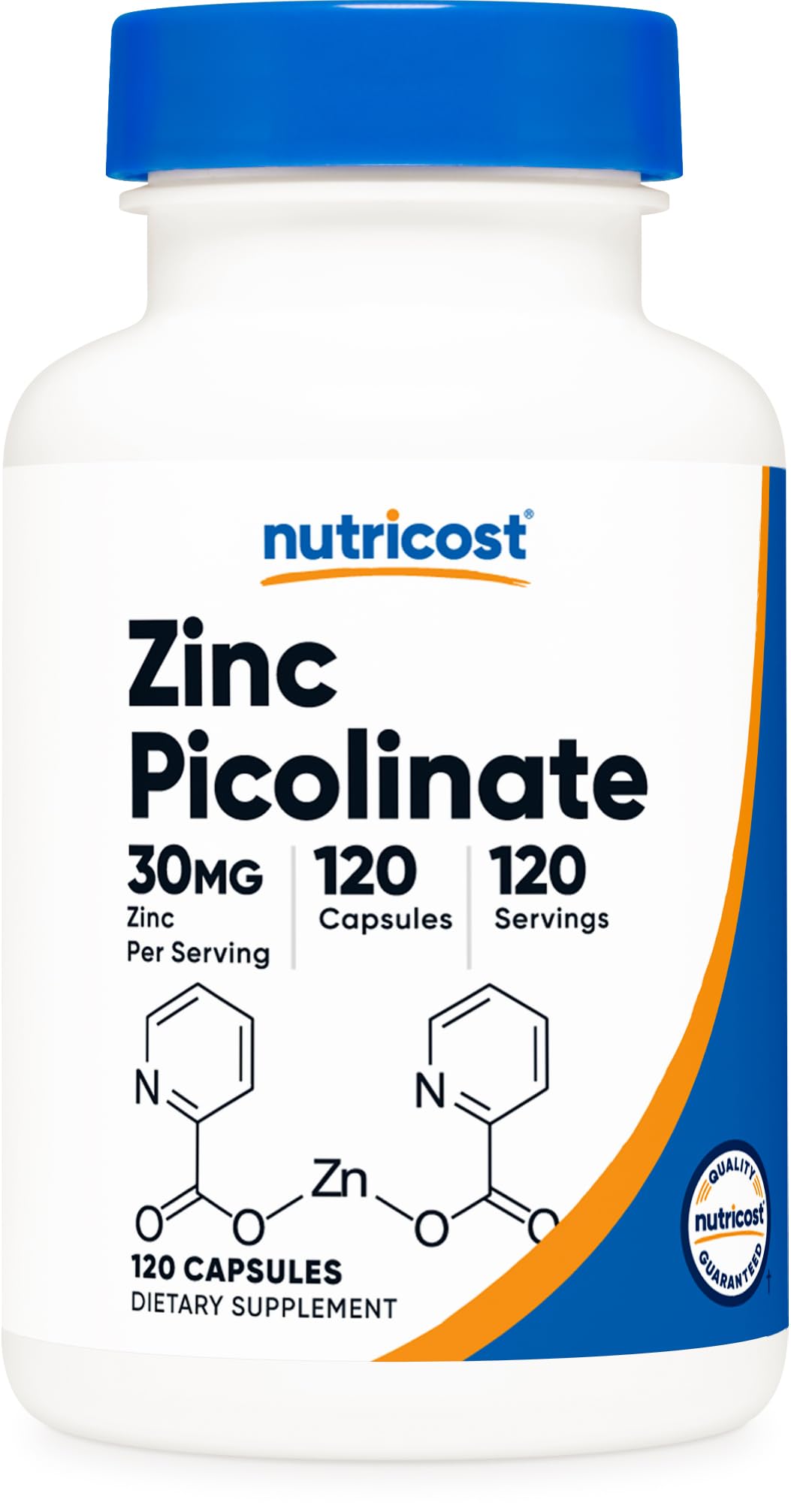 Nutricost Zinc Picolinate 30mg bottle front view