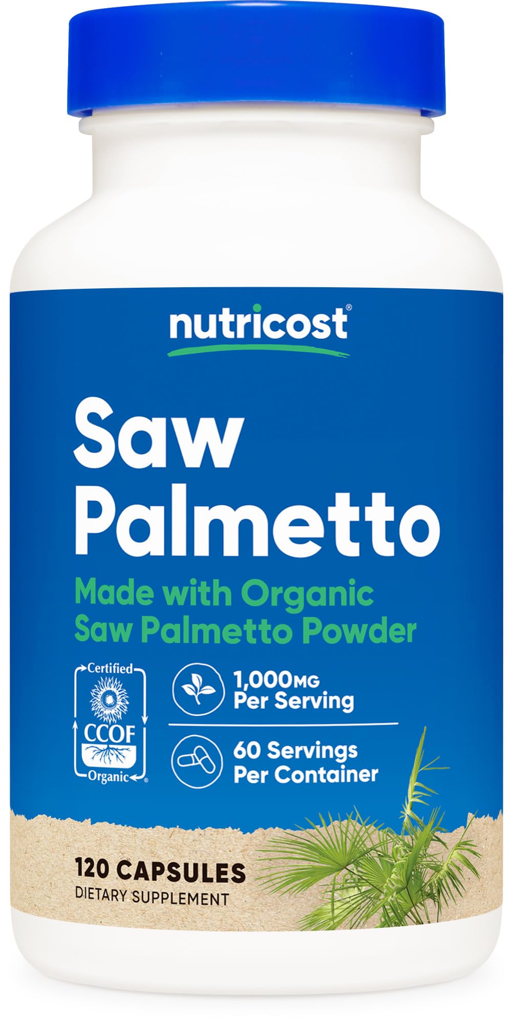 Nutricost Saw Palmetto front view - 120 capsules