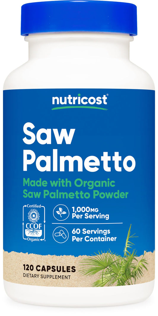 Nutricost Saw Palmetto front view - 120 capsules