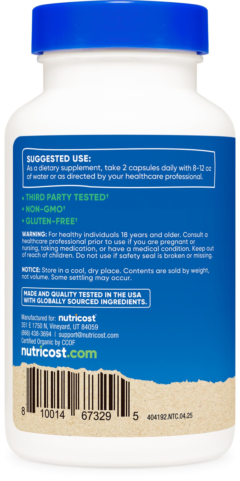 Vegetarian capsules labeling