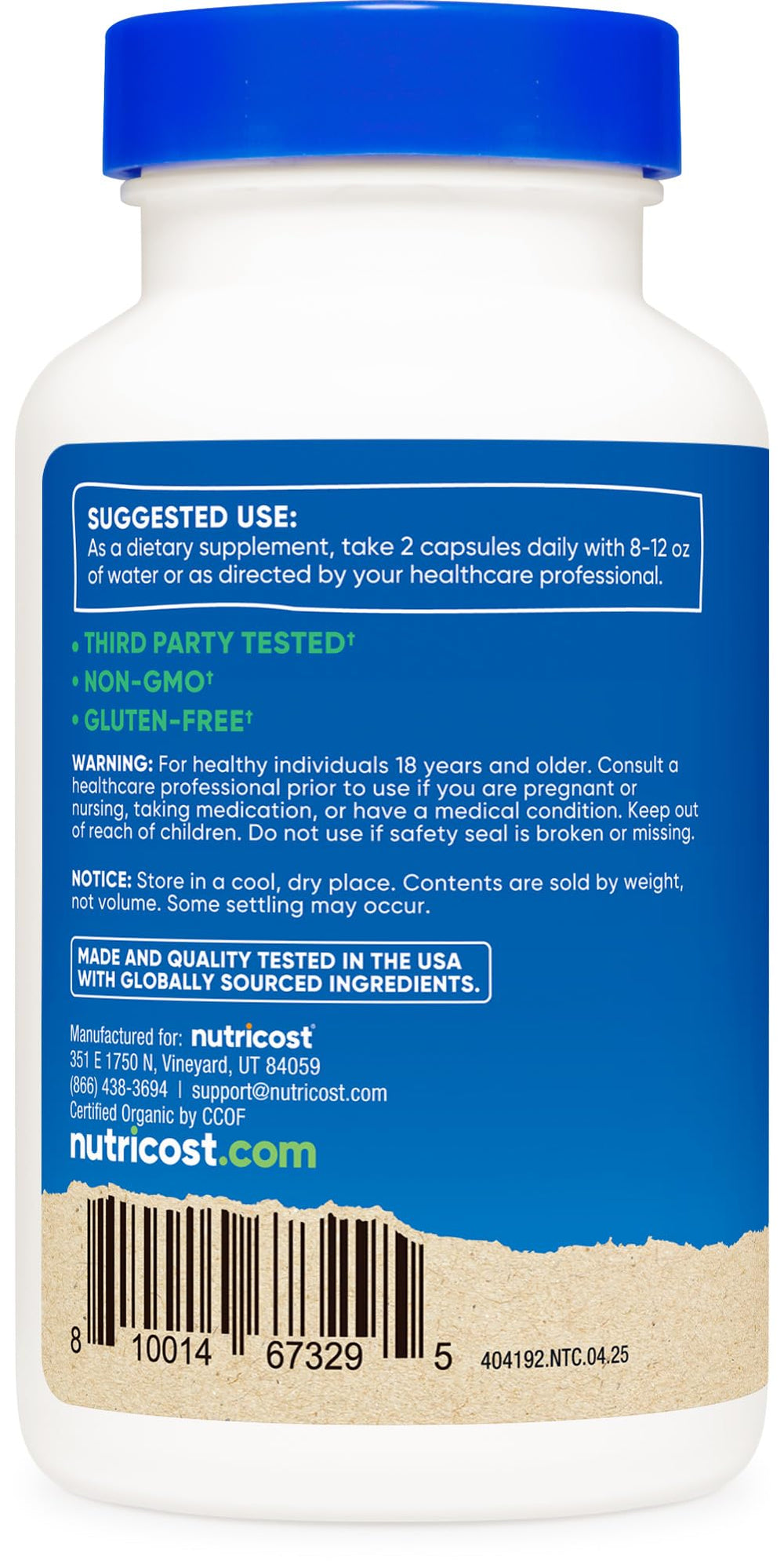 Vegetarian capsules labeling