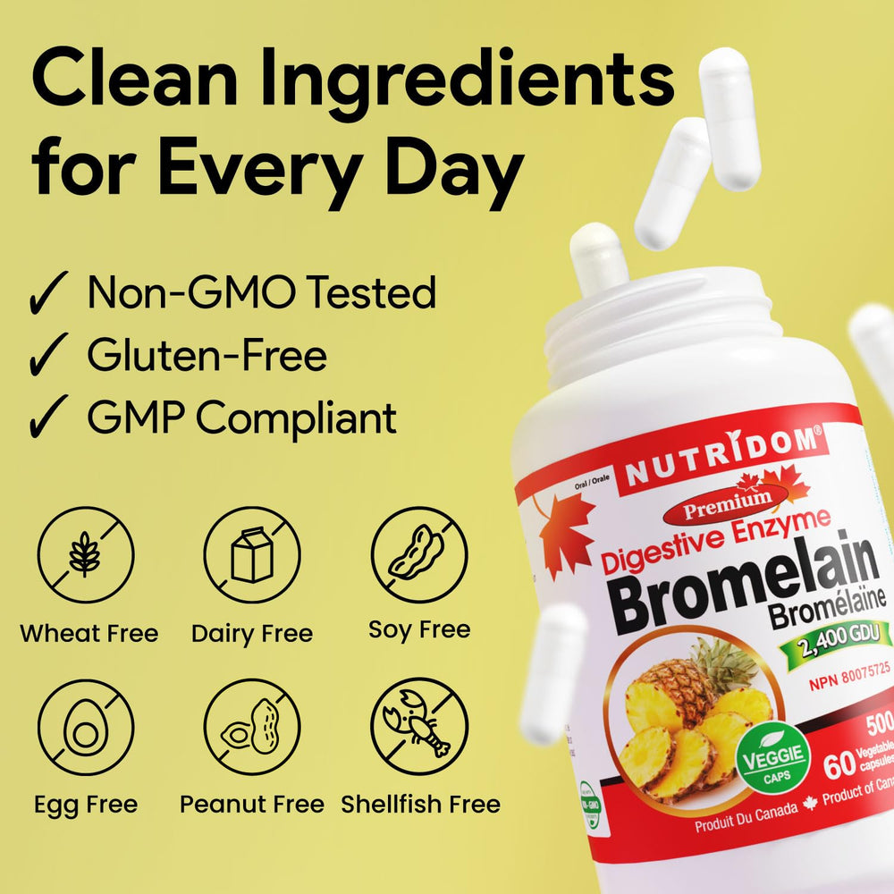 Bromelain potency label indicating 2400 GDU