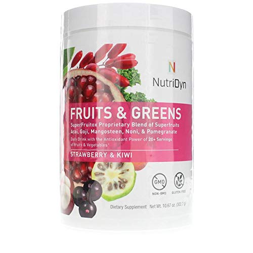NutriDyn Fruits & Greens Strawberry/Kiwi Certified Organic 300g packaging